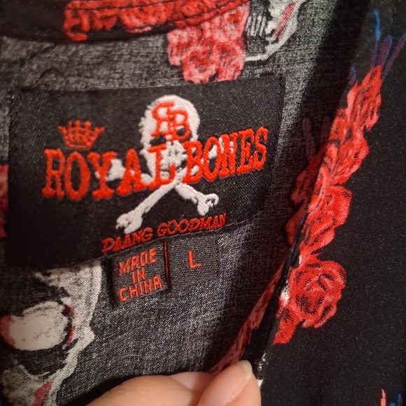 Royal Bones Black and Red Skull Floral Mini Dress - Picture 3 of 3